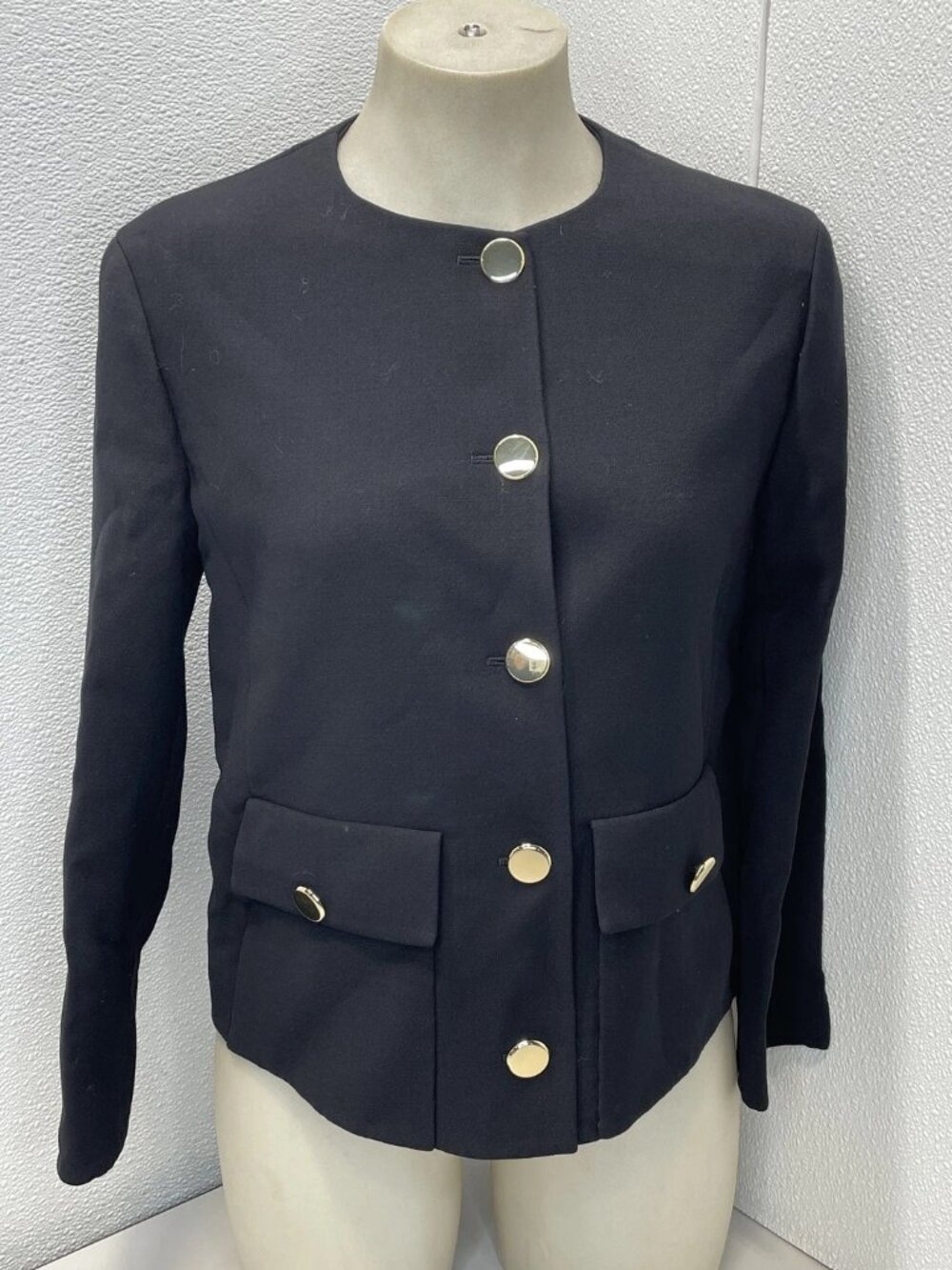 Akris Women's Jacket Wool Double Face Size 4 Black